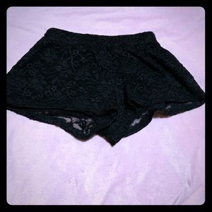 Black lace shorts